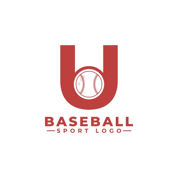 Letter Met Baseball Logo Design Vector Ontwerp Sjabloon Elementen Voor — Stockvector