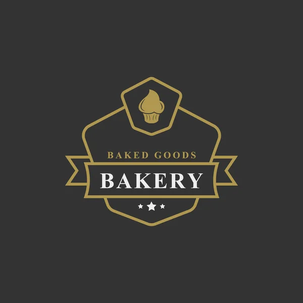 Vintage Retro Badge Bakery Logos Good Bakehouse Cafe Typography Elements — Stock Vector
