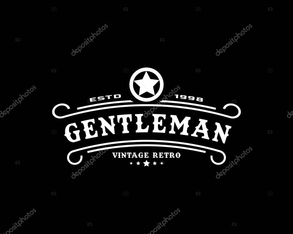 Creative Classic Vintage Retro Label Badge for Gentleman Cloth Apparel Logo Design Inspiration