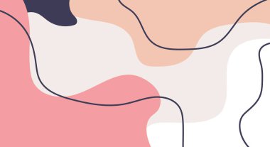 Çıplak Pastel Renkleri Minimalist Arkaplan ile organik Soyut Şekiller ve Satır ile Moda Şablonları Metin veya Mesaj için Boşluğu Kopyala