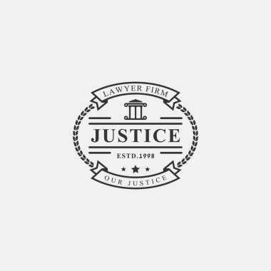 Vintage Retro Rozet Avukatlık Bürosu Logo Vektör Tasarımı İlham Verici