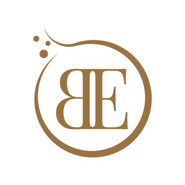 Basit Zarif İlk Harf Türü BE Logo İmza Simgesi Simgesi Simgesi, Logo Tasarım Şablonu