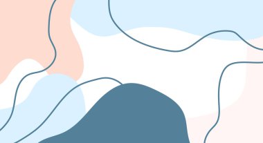 Çıplak Pastel Renkleri Minimalist Arkaplan ile organik Soyut Şekiller ve Satır ile Moda Şablonları Metin veya Mesaj için Boşluğu Kopyala