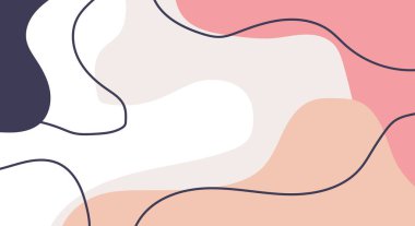 Çıplak Pastel Renkleri Minimalist Arkaplan ile organik Soyut Şekiller ve Satır ile Moda Şablonları Metin veya Mesaj için Boşluğu Kopyala