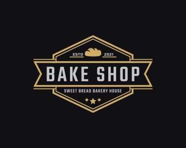 Klasik Vintage Retro Etiket Rozet Amblemi Ekmek Fırını Fırın Etiketi Etiketi Logo Tasarımı İlham Verici