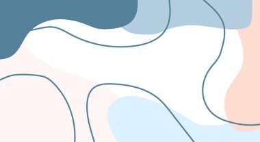 Çıplak Pastel Renkleri Minimalist Arkaplan ile organik Soyut Şekiller ve Satır ile Moda Şablonları Metin veya Mesaj için Boşluğu Kopyala