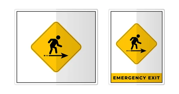 Emergency Exit Sign Label Symbol Icon Vector Illustration — Stock Vector