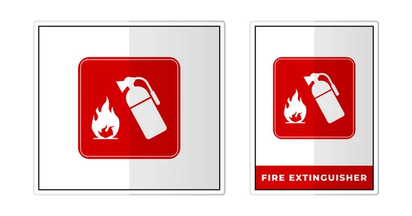 Fire Extinguisher Sign Label Symbol Icon Vector Illustration — Stock Vector