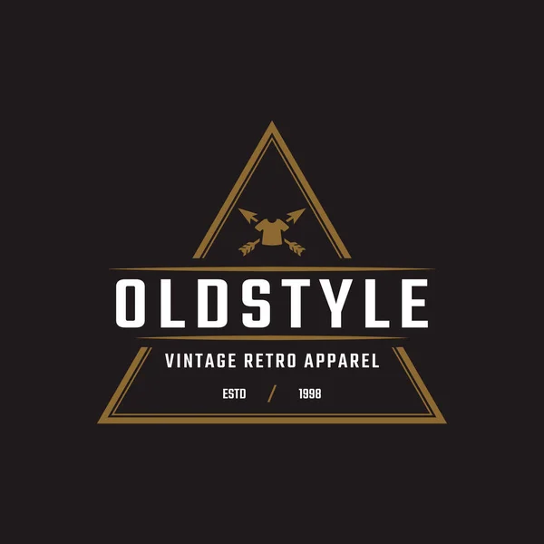 Classic Vintage Retro Label Badge Abbigliamento Abbigliamento Vecchio Stile Logo — Vettoriale Stock