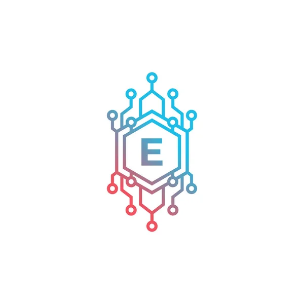 Технологія Початкова Літера Електронний Логотип Дизайн Елемент Шаблону — стоковий вектор