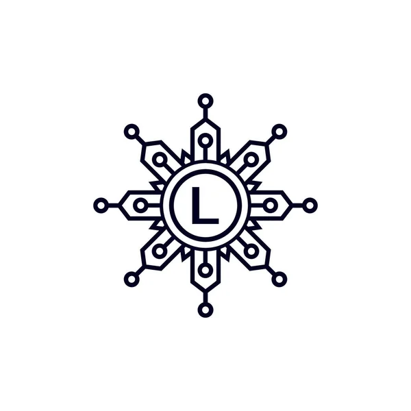 初始字母L圆环标志设计模板元件 — 图库矢量图片