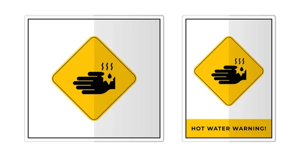 Indicatore Avvertimento Acqua Calda Etichetta Simbolo Icona Vettore Illustrazione — Vettoriale Stock