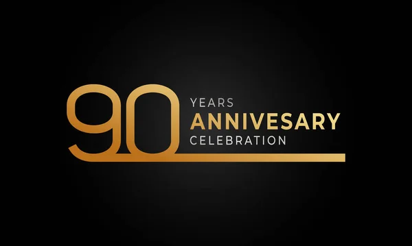Εορτασμός Επετείου Χρόνων Λογότυπο Χρυσή Και Ασημί Γραμμή Για Celebration — Διανυσματικό Αρχείο