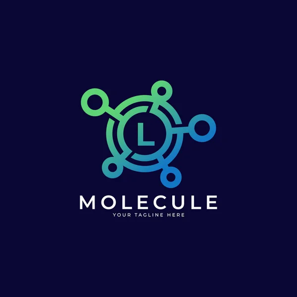 Medicinsk Logotyp Ursprunglig Bokstav Molecule Logo Design Mall Element — Stock vektor