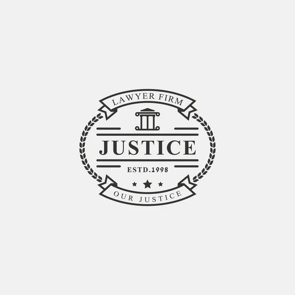 Vintage Retro Emblema Advogado Escritório Advocacia Logo Vector Design Inspiração — Vetor de Stock