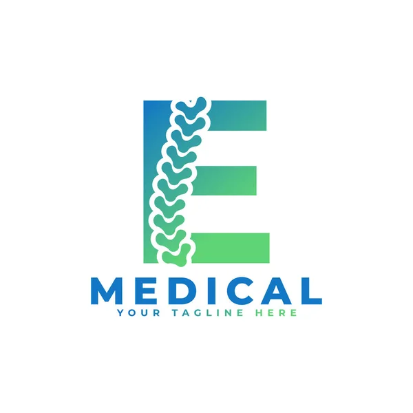 Buchstabe Mit Icon Spine Logo Geeignet Für Unternehmen Wissenschaft Gesundheitswesen — Stockvektor