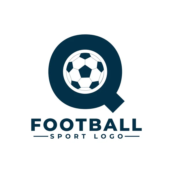 Lettera Con Disegno Del Logo Del Pallone Calcio Elementi Del — Vettoriale Stock
