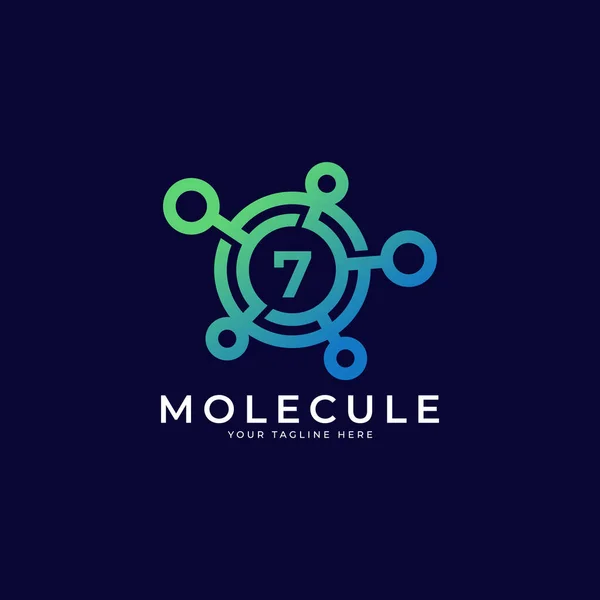 Medicinsk Logotyp Nummer Molekyllogotyp Mall För Utformning — Stock vektor