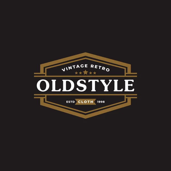 Klasický Ročník Retro Label Odznak Pro Oblečení Oděv Starý Styl — Stockový vektor