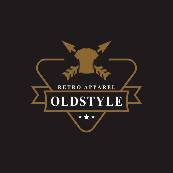 Insigne Rétro Vintage Pour Vêtements Style Ancien Logo Emblème Design — Image vectorielle