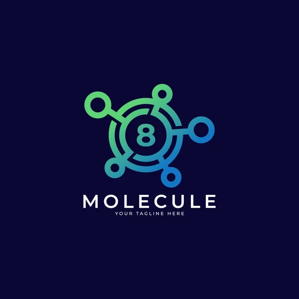 Medicinsk Logotyp Nummer Molekyllogotyp Mall För Utformning — Stock vektor