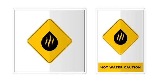 Warnung Vor Heißem Wasser Zeichen Etikett Symbol Icon Vector Illustration — Stockvektor
