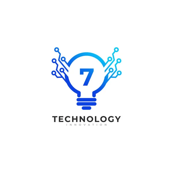 Lamba Ampulü Teknolojisi Cat Logosu Şablonu Nun Çinde Numara — Stok Vektör