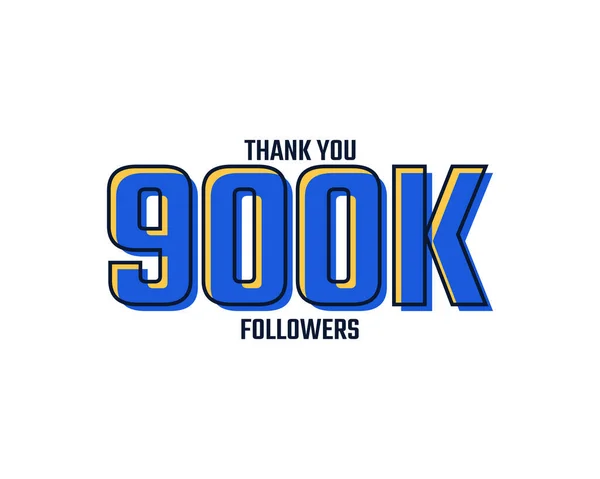 Děkuji 900 Follows Card Celebration Vector 900000 Následovníci Gratulujeme Post — Stockový vektor