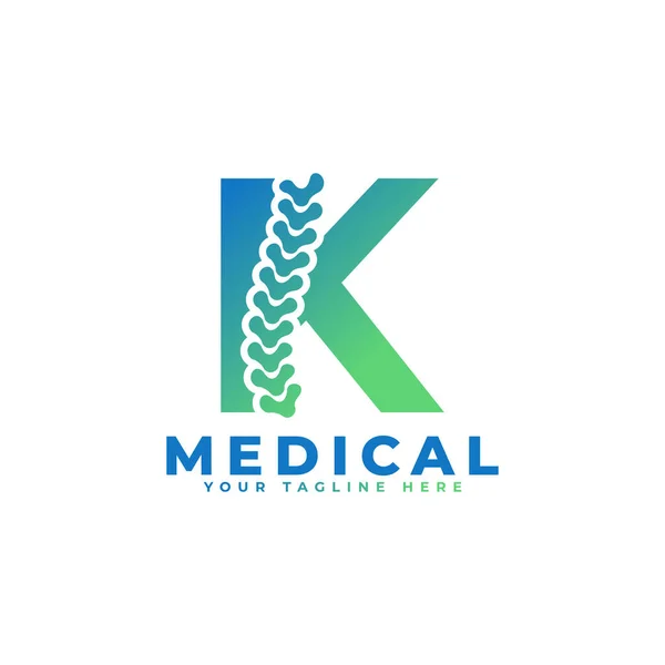 Buchstabe Mit Icon Spine Logo Geeignet Für Unternehmen Wissenschaft Gesundheitswesen — Stockvektor