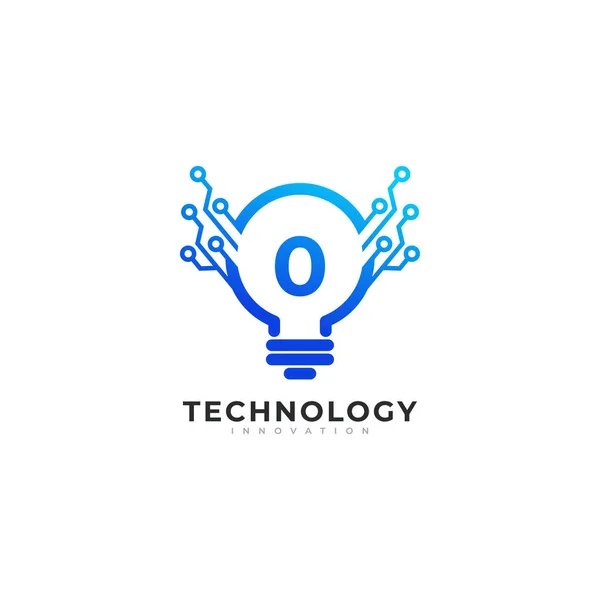 Élément Modèle Conception Logo Innovation Technologique Ampoule Lampe Numéro Intérieur — Image vectorielle