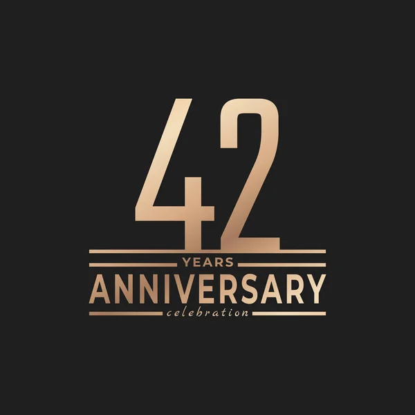 Year Anniversary Celebration Thin Number Shape Golden Color Celebration Event — 스톡 벡터