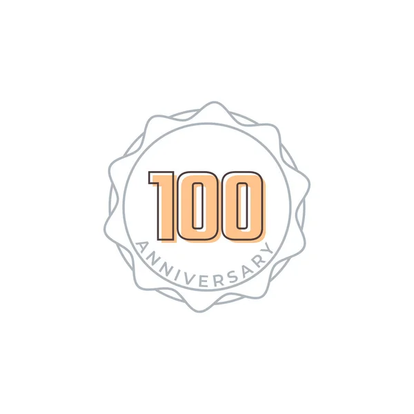 Distintivo Vetor Celebração Aniversário 100 Anos Feliz Aniversário Cumprimentos Celebra — Vetor de Stock