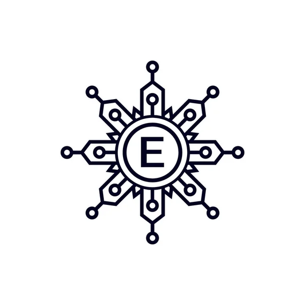 Tecnología Carta Inicial Círculo Diseño Logo Elemento Plantilla — Archivo Imágenes Vectoriales