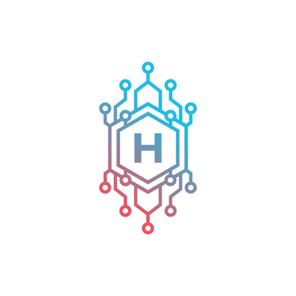 技术初始字母H标志设计模板元素 — 图库矢量图片