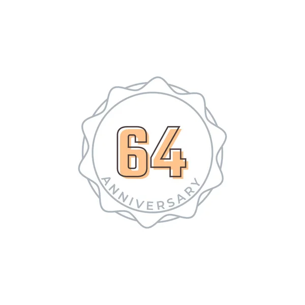 64周年記念ベクトルバッジ お祝いお祝いお祝いテンプレートデザインイラスト — ストックベクタ