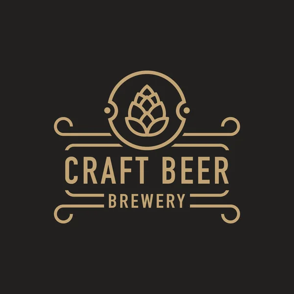 Craft Bira Logo Bira Evi, Bar, Pub, Bira Fabrikası, Bira Fabrikası, Taverna Sembol İlham Veren Klasik Emblem Bira Fabrikası
