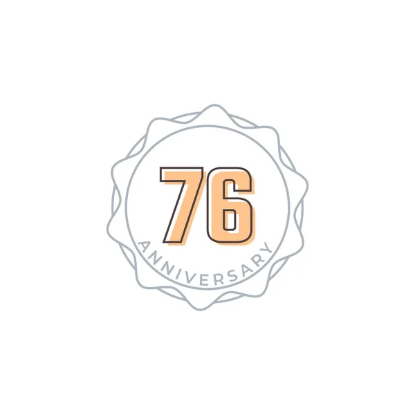 76周年庆祝病媒徽章 一周年快乐庆祝模板设计图解 — 图库矢量图片