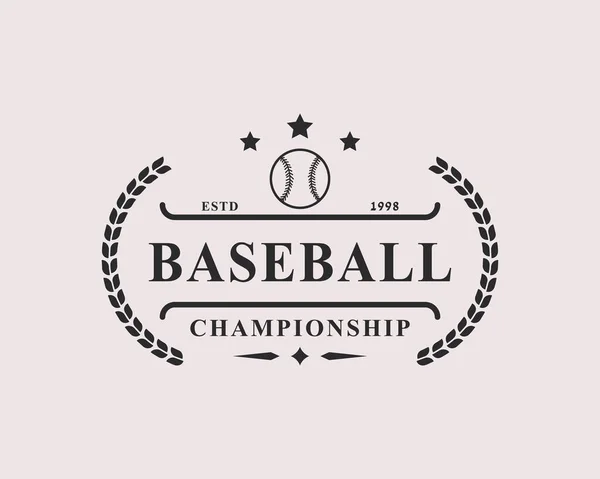 Vintage Retro Odznaka Baseball Logos Godła Elementy Konstrukcyjne — Wektor stockowy