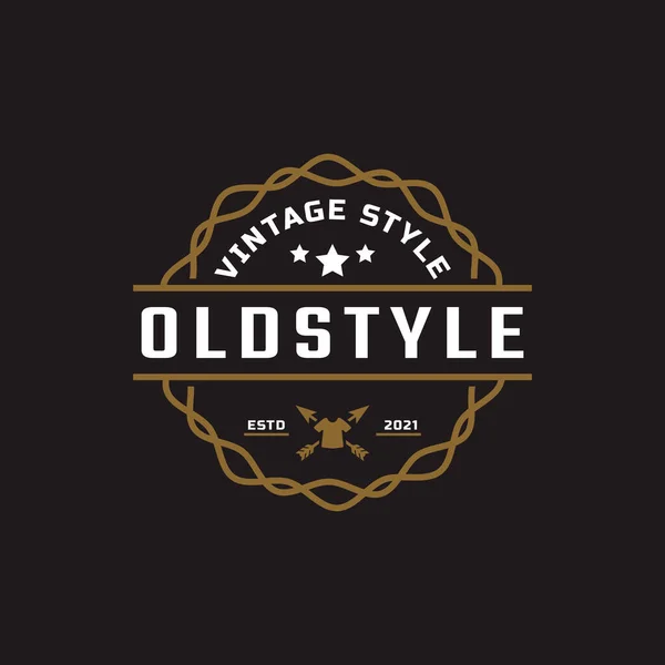 Klassisches Retro Etikett Für Bekleidung Alten Stil Logo Emblem Design — Stockvektor