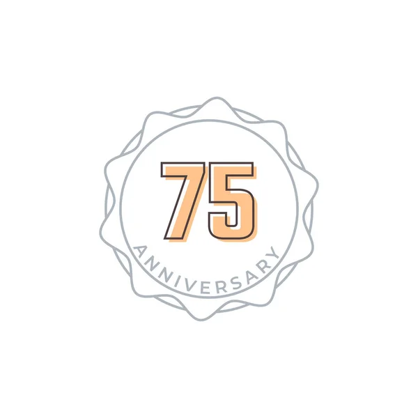 75周年記念ベクトルバッジ お祝いお祝いお祝いテンプレートデザインイラスト — ストックベクタ