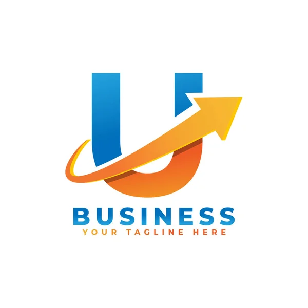 Harfi Swoosh Arrow Logo Tasarımı Brand Kimliği Seyahat Başlangıç Lojistik — Stok Vektör