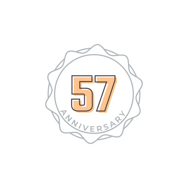 57周年記念ベクトルバッジ お祝いお祝いお祝いテンプレートデザインイラスト — ストックベクタ