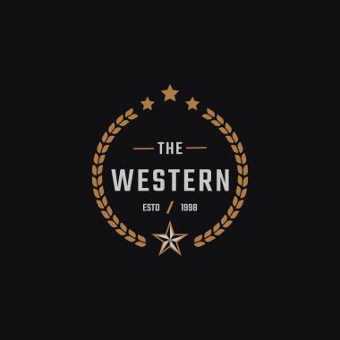 Batı Country Texas Logo Tasarımı İlham Veren Klasik Vintage Retro Etiket Rozeti