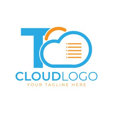Cloud Tech logosu. Bulut ve Teknoloji için Belge 'nin baş harfi 