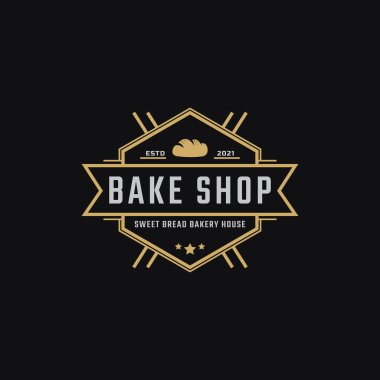 Klasik Vintage Retro Etiket Rozet Amblemi Ekmek Fırını Fırın Etiketi Etiketi Logo Tasarımı İlham Verici