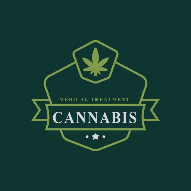 Esrar Kenevir Esrarı Esrar Yaprağı THC CBD Sağlık ve Tıbbi Terapi Logosu Amblem Tasarımı Sembolü