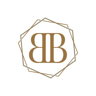 Basit Zarif İlk Harf Tipi BB Logo İmza Simgesi Simgesi Simgesi, Logo Tasarım Şablonu