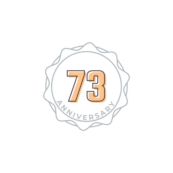 73周年記念ベクトルバッジ お祝いお祝いお祝いテンプレートデザインイラスト — ストックベクタ