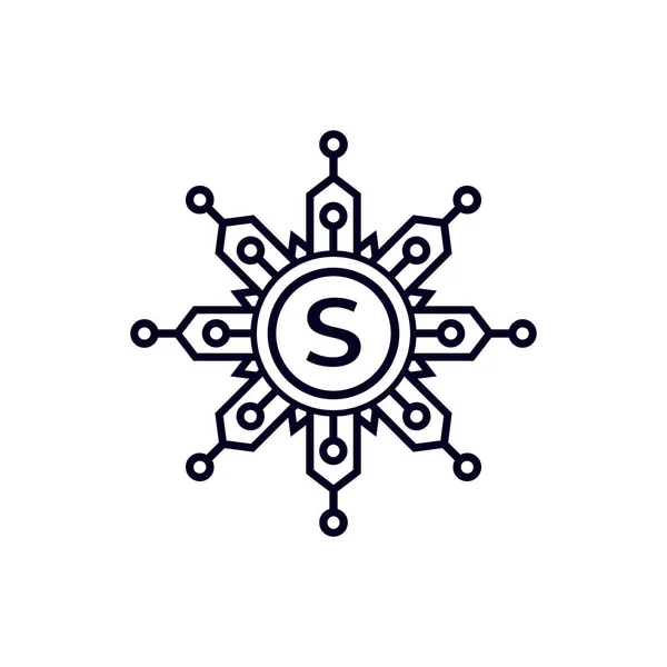 技术初始字母S圆环标志设计模板元件 — 图库矢量图片