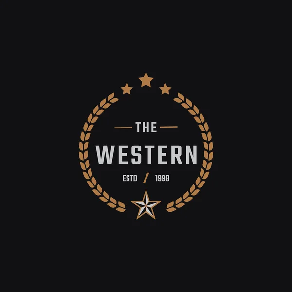 Emblema Etiqueta Retro Vintage Clássico Para Western Country Texas Logo — Vetor de Stock